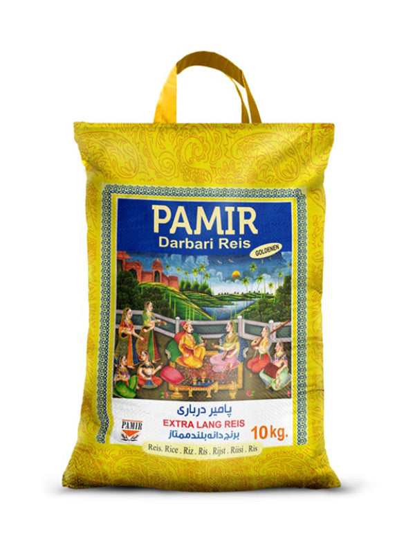 Pamir Darbari Extra Langkorn Basmati Reis aus Pakistan mit duftender Note. Ideal zum Zubereiten von persischen und afghanischen Gerichten 