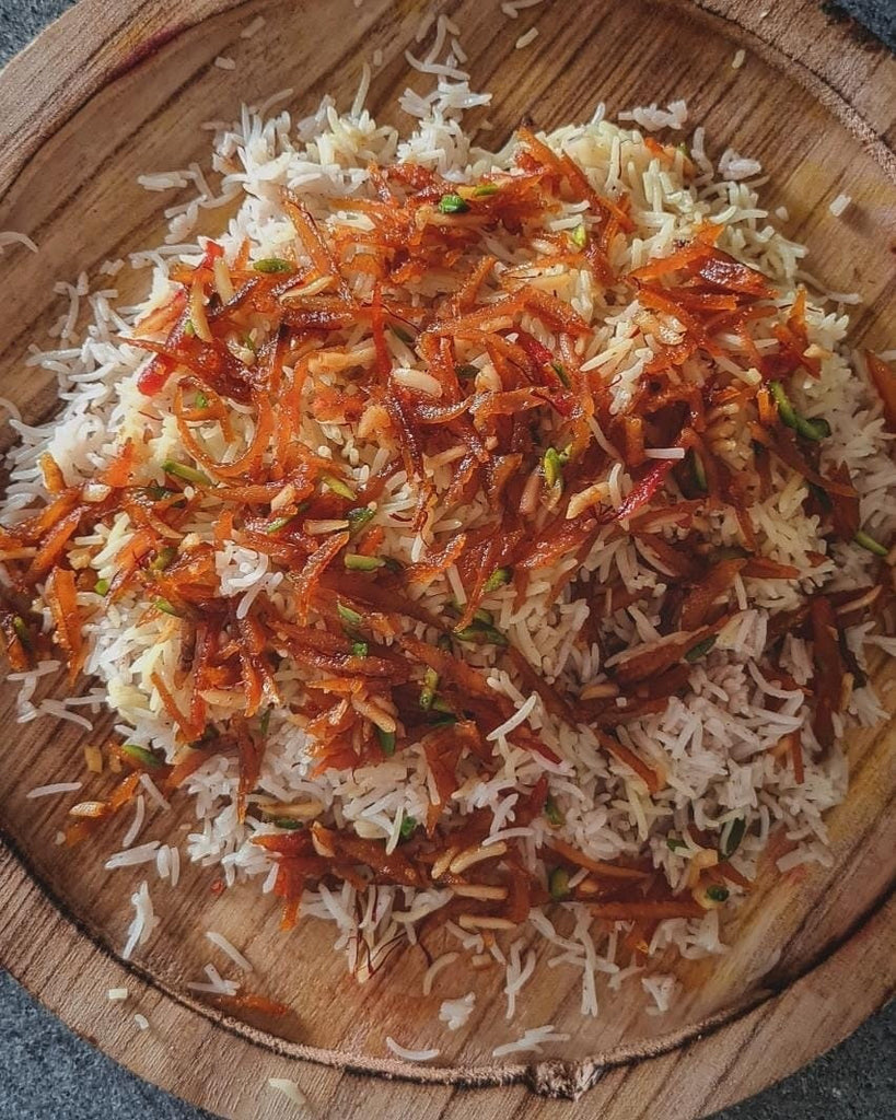 Narenj Paulau , ein traditionelles afghanisches Gericht