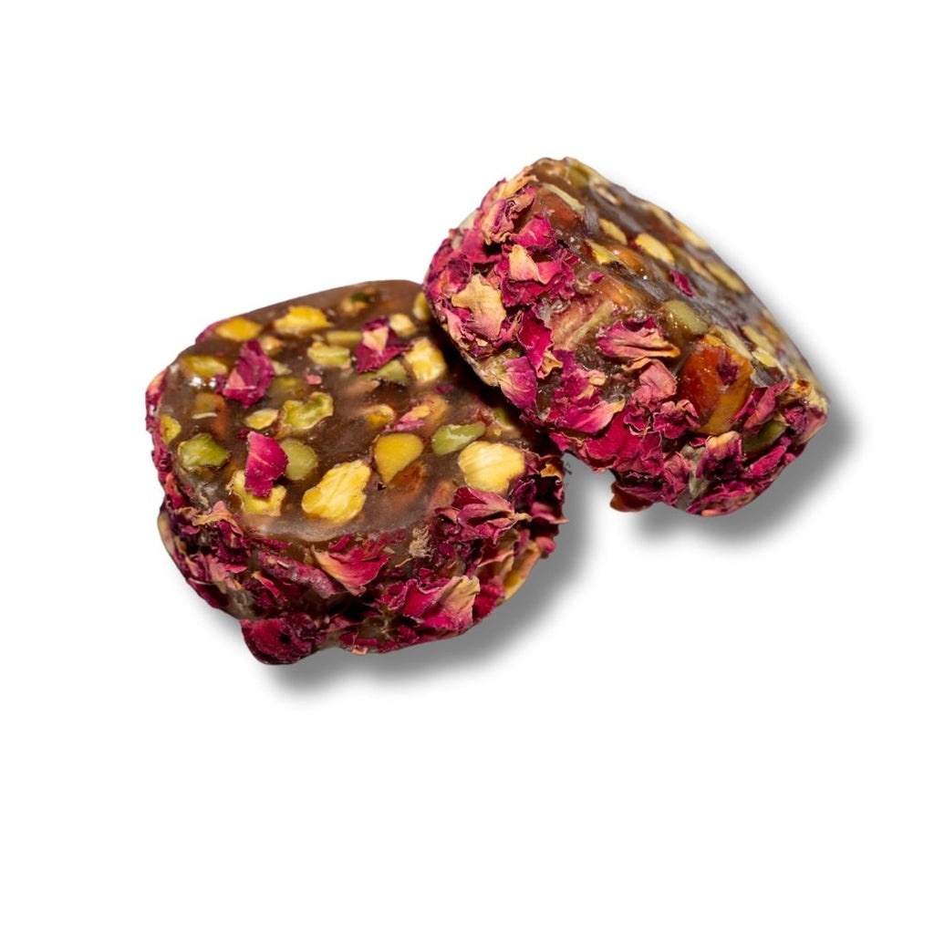 Premium Pistazientaler Raha Malban mit 80% ganzen Pistazien & Rosenblüten - Kischmisch