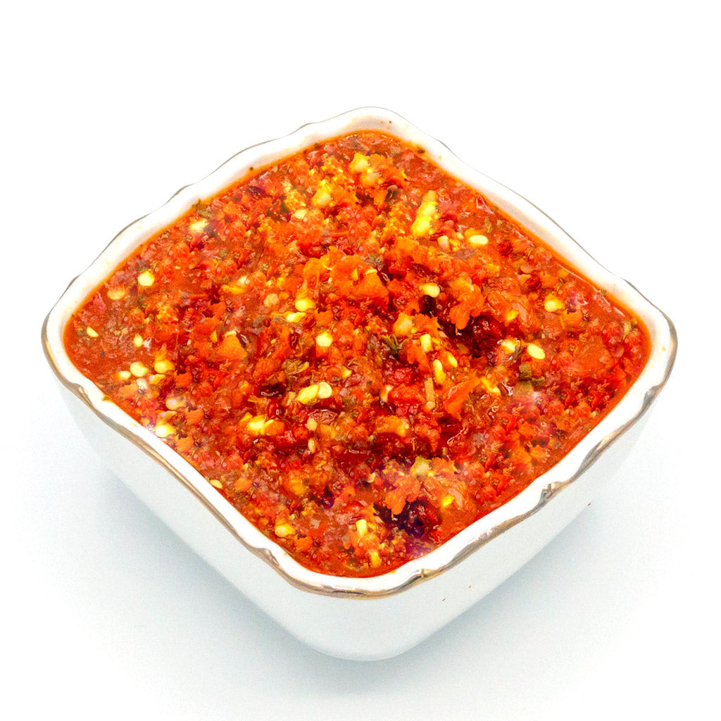 Afghanisches Chutney  mit roten Chilis scharf - Homemade